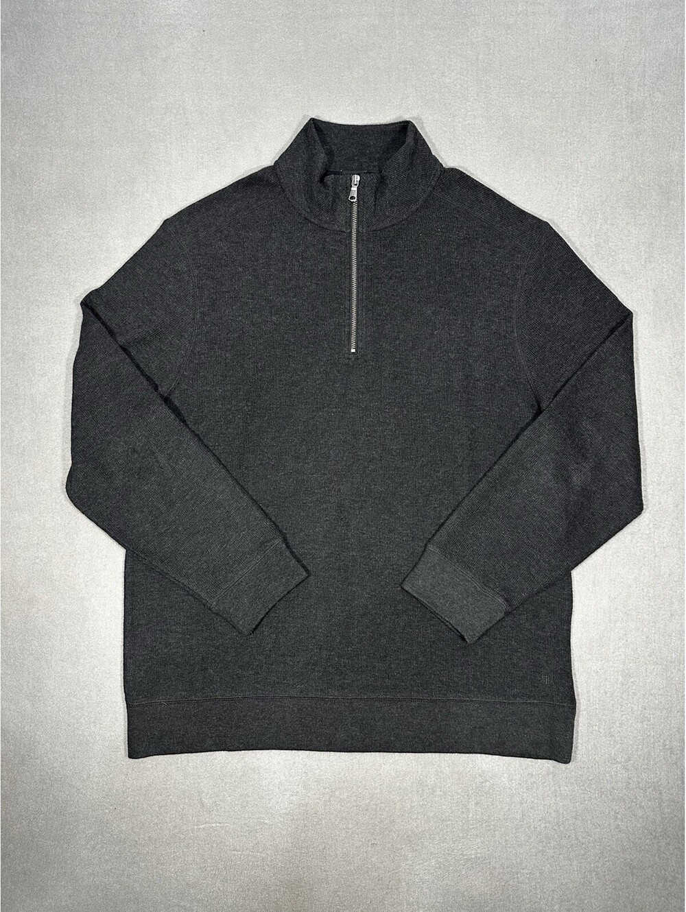 Banana Republic Men’s XL Quarter Zip Pullover Sweater Gray Cotton Blend